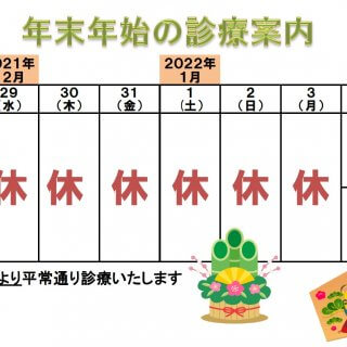 2021 年末 2022 年始　診療予定